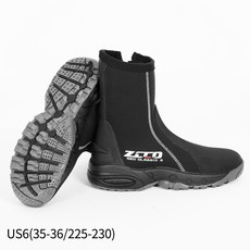 잠수부츠 잠수화 5MM 야외비치 아쿠아슈즈 미끄럼방지 내마모성 잠수화, US 6, 블랙