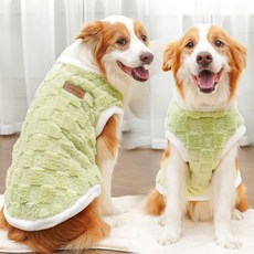SAN寵物 秋冬絨毛寵物服飾，適合金毛、大型犬、貓咪, 412 綠方塊格皮標FS,XS(胸圍30cm 1-3斤寵物), 1個