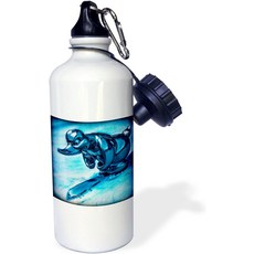 3D 로즈 오리 후드 장식 빈티지 스포츠 물병 21온스 흰색