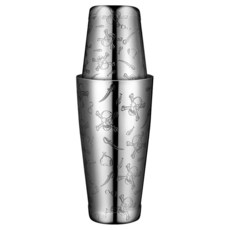 스테인리스 스틸 보스턴 쉐이커 에칭 패턴 가중 쉐이킹 틴 세트 45.7ml(18온스) 및 793.8g(28온스) 패턴 칵테일 쉐이커 세트 투피스 헤비 메탈 보스턴 틴만 포함, 스피릿
