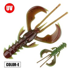 스핀폴러 터프 소프트 플라스틱 낚시 루어 새우게 모양 가벼운 소금물 활성 플로팅 드롭샷 배스송어 낚시용, 5. Color-E / A. 4cm (20pcs), 1개