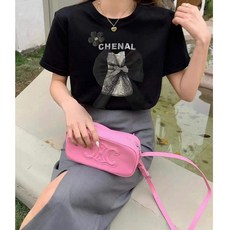 CHENAL 網紗禮服小花造型棉tee
