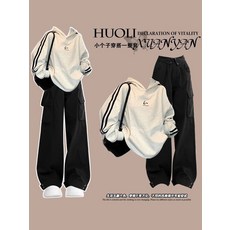 又a又颯休閒運動衛衣套裝女秋冬2025新款一整套ootd韓系初冬穿搭