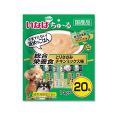 日本INABA-CIAO 汪啾嚕狗糧寵物營養主食肉泥20入/袋-DS-121雞肉口味(綠色袋), 1個