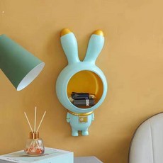 현관 차키 열쇠 트레이 보관함 현관문 벽걸이 수납포켓 소품 스토리지 화이트, 1개, 벽걸이 블루 토끼 37CM