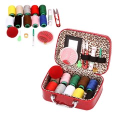 별오점 가정용 반짇고리 반짇고리 바느질 실 세트, 레드, 1개