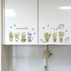 환타스틱스 그래픽 아트S 인테리어 스티커 2장 GDT-9, 허브가든, 23.5 x 31 cm