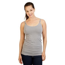 Bamboobies 여성용 탱크탑 모유 수유용 임산부 의류 제트 블랙, 슬레이트