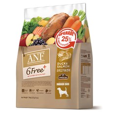 ANF 전연령 식스프리 플러스 인도어 독 건식사료, 연어+오리, 1.6kg, 1개