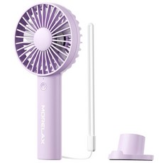 휴대용 팬 USB 충전식 접이식 미니 개인 5200mAh 180도 조절 가능 6가지 속도 바람 LED 디스플레이 포함 홈 오피스 학교 야외 여행용 블랙, 퍼플
