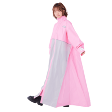 M14 斜開拼色 一件式雨衣, 粉紅