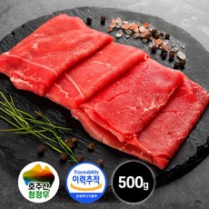 소고기 설도 슬라이스 육전용 샤브샤브용 식단&헬스 소포장 호주산 수입 (지방제거), 1개, 500g