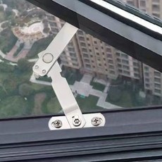 窗戶風撐 通風限位器 不鏽鋼平開窗定位器 通用型窗戶配件鎖釦, 1個, 斷橋平開窗專用-限位器【1只裝】,安裝簡單/不分左右/送安裝工具