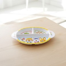 정품 뽀로로 타원식판 240x175MM, 화이트, 1개