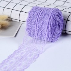레이스 면 천 원단 10 미터몫 4.5 cm 테이프 diy 의류 봉제 패브릭 화이트 블랙 블루 핑크 퍼플 레드 트리밍 선물 포장 리본, 연보라색