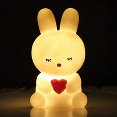 MOMORI(모모리) 몽글몽글 귀여운 토끼 무드등 수면등, 하트 토끼