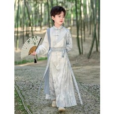 DIU 漢服男童夏季新款男孩古裝演出服古風帥氣武俠風兒童國風套裝