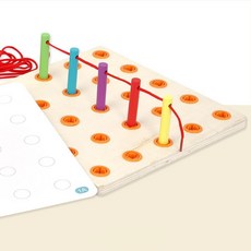 소근육발달교구 아기실꿰기 연결페그보드 유치원 어린이집 유아 바늘