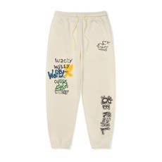 매장정품 와키윌리 WACKY WILLY 스프레이 그래픽 스웻 팬츠 크림 MG2403PT12CM 498692