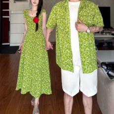 커플 시밀러룩 드레스 웨딩촬영 원피스 티셔츠 패밀리룩 호캉스 반팔 여행 하와이안 긴팔 휴양지