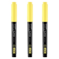 모나미 에딩슈퍼 형광펜 600/사각닙/캡식, 파스텔 옐로우(P/Y), 3개입