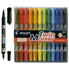 【文具通】PILOT 百樂 雙頭 嘜克筆 麥克筆 粗 細 8色 12色組 另有販售單色 A1050154, 1個, 細字 12色 MEF-144EU-12C