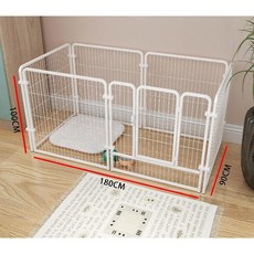 강아지 애견펜스 케이지 펜스 실내 휀스 야외견사 고양이, 밀키 화이트 6장 180x90x100