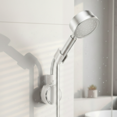 [초강력 흡착식] 허니앤코 무타공 욕실 샤워기 거치대 홀더, 화이트