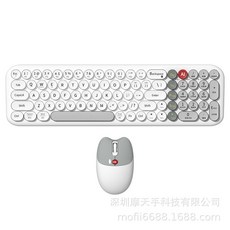 mofii Ai 智能語音打字無線藍牙鍵盤滑鼠套裝 72H發貨 充電辦公電腦翻譯寫作, MK001灰白混彩-[2.4G+藍牙+充