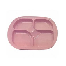 海夫健康生活館 美耐皿四格餐盤(不可微波/底部止滑), 1個, 粉色, 粉色