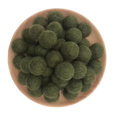 15mm 1.6cm(5/8인치) 펠트 울 비즈 볼 폼폼 핸드메이드 DIY 공예 가랜드 드림 캐처 아기 모일 폼폼 홈 데코 크리스마스 아기방 파티 생일 웨딩 소품 (오프 화이트, Armygreen 15mm 30pcs, Armygreen 15mm 30pcs