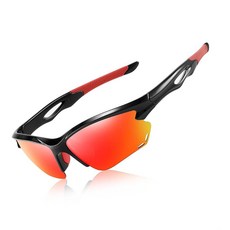 Occhsouo 남성용 스포츠 편광 선글라스: UV400 보호 선글라스 랩 어라운드 고글 달리기 운전용 블랙 레드., Occhsouo 남성용 스포츠 편광 선글라스: UV40