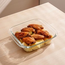 니치유 유리 불판 가정용 내열 채반 전자레인지 전용 그릇 리조또 접시 YXP153, 1개, 1L