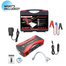 자동차 점프 스타터 용 29800mAh 배터리 보조베터리 1000A 휴대용 비상 부스터 12V 자동 시작 장치 가솔린 디젤, 1)브라운