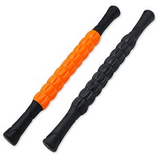 마이셀픽 롤 마사지바 마사지스틱, 1세트, 블랙&오렌지