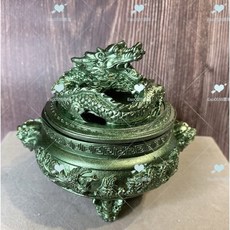龍鳳香爐 煙供爐 香熏香爐 家用室內線香爐, 香檳綠,香爐, 1個