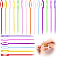 알핀뢰 20개 3.54인치 실 바늘 손 바느질용 플라스틱 태피스트리 큰 눈 코바늘 다닝 다채색, 알핀뢰 20개 3.54인치 실 바늘 손 바느질용 플라스