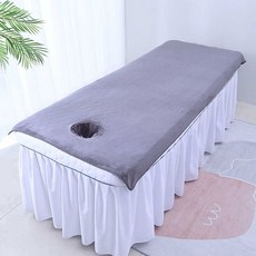피부관리실 다회용 시트 마사지숍 마사지베드 커버 세트 침대 시트, 라이트 그레이 80x190cm