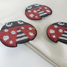 가온로그 DIY 와펜 자수패치 열접착시트 부착 무당벌레 가방패치