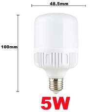 100W LED Screw Mouth Light E27 220V Non Flickering White Eye Protection Heat Dissipation Bulb, 03 5W, 01 빠른  Mainland, 01 white light