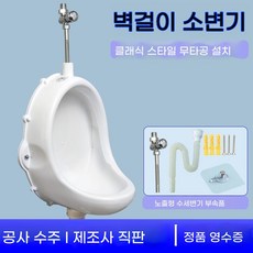남성 플라스틱 벽걸이형 변기 기본 소변기 농막 남성용 가정용 세트 캠핑 블랙, 1개, R. 클래식 조립 모델 엘리건트 화이트 노출형 플러시