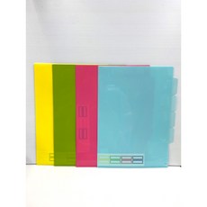 星星文具 DATABANK 三田 A4 四層文件夾 L型夾 多層資料夾 附索引貼 單售 E-310A, (多層夾)透明藍-B, 1個