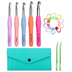 인체공학적 코바늘 핸들 손잡이 뜨개질 바늘 보관 가방 뜨개질용, 1개