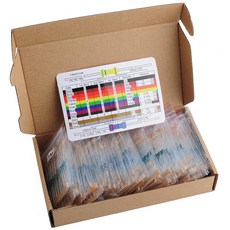 Wishiot 1460pcs 14W 73 가치 1% 내성 전자 금속 필름 저항기 모음 키트 10R-1M 옴 아두이노 라즈베리 파이 프로토타이핑 DIY 프로젝트용 밴드 스티커 포함