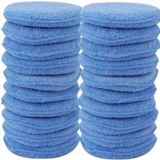 1/20개 자동차 디테일링 어플리케이터 패드 관리 왁싱 폴리싱 스펀지 부드러운 마이크로파이버 원형 포켓, 05 Blue 20pcs