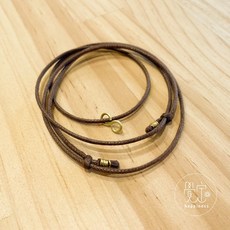 覺定幸福 伸縮款手工製作項鍊繩 純銅蠟繩編織項鍊繩, 咖啡色, 1個