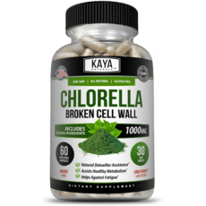 클로렐라 1000mg 고함량 60캡슐 30일 미국산 Chlorella Broken Cell, 60 카운트(1팩), 60정, 1개