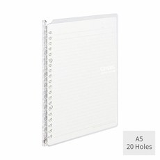 【CHL】KOKUYO 國譽 Campus 超薄型活頁資料夾 A4 A5 B5 26孔 4孔 可向後折疊 款式多樣, 1個, A5 20孔-透明(最多25張), 透明