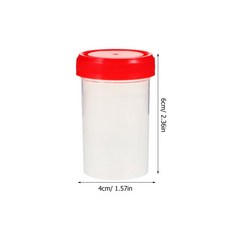 소변 수집 샘플 병 용기 표본 컵 샘플 수집 컵 실험실 실린더 뚜껑 포함 60ml 15 개