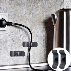 전선고정 선정리도구 전선코드 정리클립 2p 선정리 고정클립, 그레이